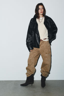 TRF ANIMAL PRINT BAGGY BALLOON JEANS