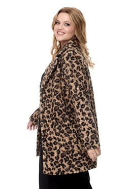 Пальто БелЭльСтиль 841 клетка серая  фото 83