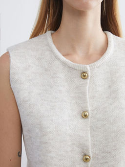 Bisiklet Yaka Kad?n Triko Yelek