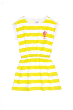 Неоново-желтое трикотажное платье для девочки Неожиданная скидка в корзине