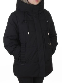 YR-6616 BLACK Куртка зимняя женская (150 гр. холлофайбер)