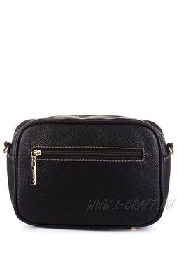 Стильная черная сумочка из экокожи. Модель №1376 - L-craft фото 4