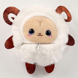 Мягкая игрушка  Зодиак Создай своё украшение. Овен, с кулоном - POMPOSHKI фото 5