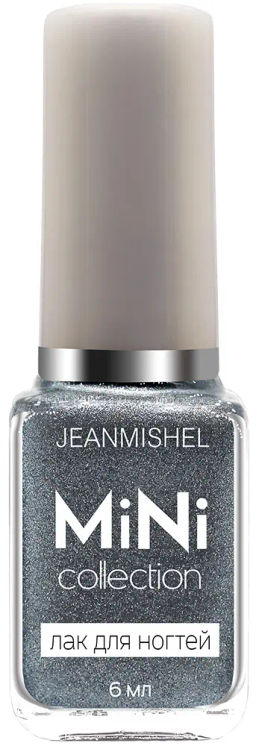 JEANMISHEL Лак д/н МИНИ 6мл set №300 Сталь с серебрян.песком (*24)