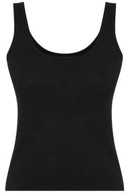 Siyah Fitted/Vucuda Oturan Havuz Yaka Fitilli Esnek Orme Atlet TWOSS22AL0042