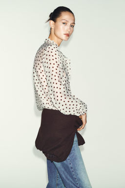 POLKA DOT RUFFLED BLOUSE - Zara фото 3