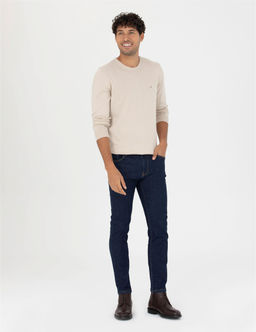 Kum Melanj Slim Fit Bisiklet Yaka Basic Triko Kazak - Pierre cardin фото 4