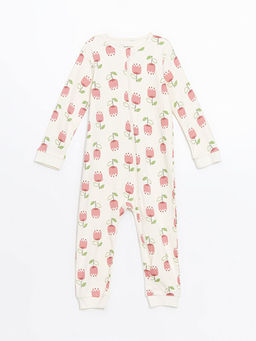 Bisiklet Yaka ?i?ekli K?z Bebek Tulum