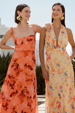 TRENDYOLMILLA Cok Renkli A-Kesim Leopar Desenli Orme Uzun S?k Abiye & Mezuniyet Elbise TPRSS25AE00010 фото 3