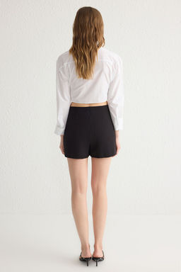 Siyah Mini Fiyonk Detayl? Dokuma Sort Etek TWOSS25SR00011 - Trendyolmilla фото 6