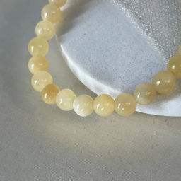 Браслет со вставкой из Кальцита и Горного Хрусатля 17 см