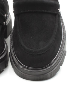 03-C1818-2 BLACK Лоферы женские (натуральная замша)