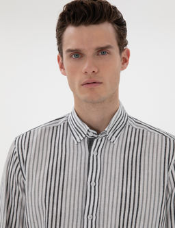 Рубашка Pierre Cardin Regular Fit Izgili черная с длинным рукавом