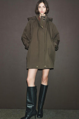 WATER-REPELLENT HOODED TRENCH COAT ZW COLLECTION