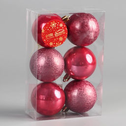 Ёлочные игрушки Чары волшебства, шары новогодние, d=5.5 см, набор 6 шт., красный - Зимнее волшебство фото 2