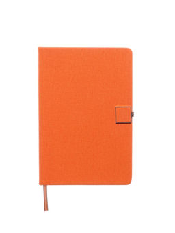 Ежедневник недатированный А5, с хлястиком, 96 листов, в линейку, пвх, оранжевый