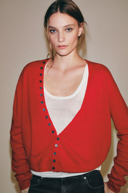 CHAQUETA 100% LANA EXTRASUAVE ESCOTE PICO / Rojo - Zara фото 5