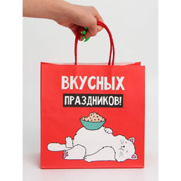 Набор пакетов новогодних крафтовых 5 штук «С Новым годом тебя!», 21 × 12 × 9 см