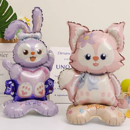 Цена за 2 шт. Воздушный шар фольгированный 23" «Лисёнок», на подставке, под воздух