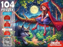 Puzzle 104 элемента "Оживи мультфильм. Красная шапочка" (П104-3542)