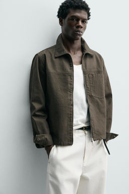 SOBRECAMISA REGULAR FIT CREMALLERA / Marr?n - Zara фото 7