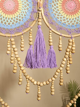 Ловец снов «Грезы», 85×2×130 см, текстиль, ротанг