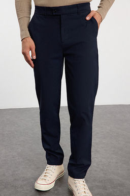 Lacivert Gri Slim Fit _talyan Kesim Chino Kuma_ Pantolon TMNAW23PL00034