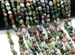 Бусины из агата индийского галтовка 6*10мм, 40см, 50 бусин Радуга камня