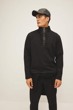 Толстовка Modern Fit с высоким воротником и полумолнией - Defacto фото 3