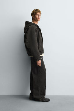 QUILTED DENIM JACKET WITH HOODIE - Zara фото 4