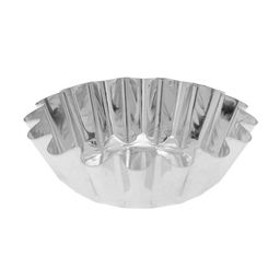 Цена за 5 шт. Форма для выпечки классическая, d=17.6 см, h=5.6 см, высокая, жесть, серебристая