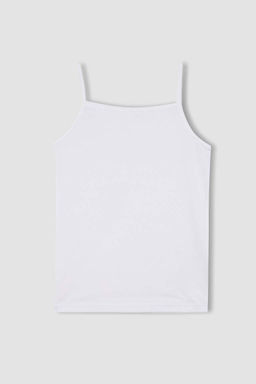 Базовая однотонная майка из двух предметов для девочек - Defacto фото 4