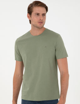 Haki %100 Pamuk Slim Fit Bisiklet Yaka Basic Ti__rt - Pierre cardin фото 3