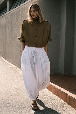 ZW COLLECTION STRIPED BALLOON TROUSERS