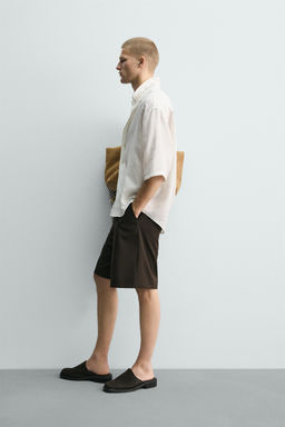 CAMISA BOXY FIT 100% LINO / Blanco - Zara фото 4
