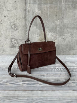 Женская замшевая сумка-портфель 8399 Кофе