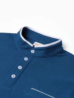 Футболка с длинным рукавом мужская MINAKU синяя, р-р 46