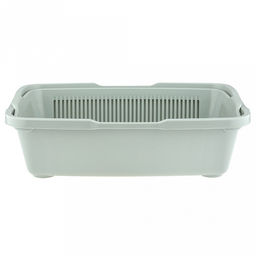 Лоток-туалет для кошек 23х42х11см, пластик, с сеткой, ментоловый (Россия)