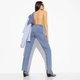 Джинсы с разрезами на молнии по всей длине, Bergamo (blue) - Charutti фото 5