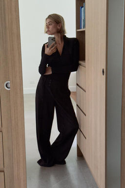 RIBBED POLO NECK T-SHIRT - Zara фото 12