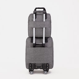 Сумка дорожная 2 в 1 на колёсах 20, отдел на молнии, 4 наружных кармана, цвет серый - Simaland фото 2