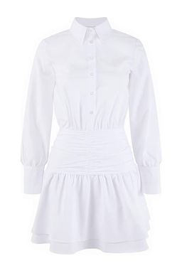 Ekru Bel Detayl? Mini Poplin Dokuma Elbise TWOSS26EL00118