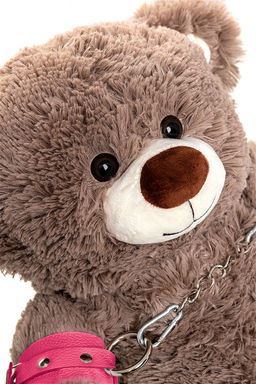 Бондажный набор Pecado BDSM, Медведь бурый, оковы, наручники, натуральная кожа, розовый