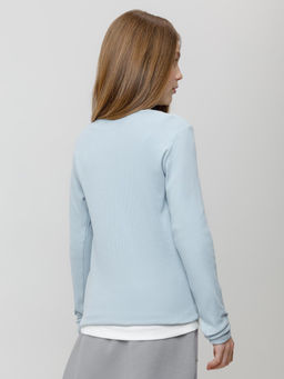 КР 301911/серо-голубой 1362 к655 лонгслив (футболка дл.рукав) для дев - Crockid фото 5