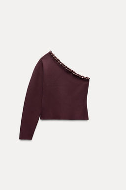 ASYMMETRIC BOBBLE KNIT SWEATER - Zara фото 4