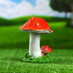 Садовая фигура из полистоуна «Грибы-мухоморы», 17 см
