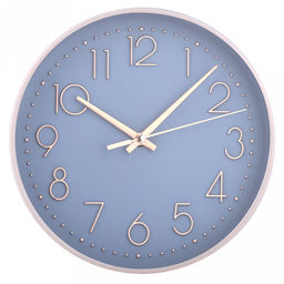 Часы настенные Меркурий д19,4см, h4см, мягкий ход, циферблат синий; цифры арабские, розовое золото; корпус пластик, белый глянец; в коробке (Китай)