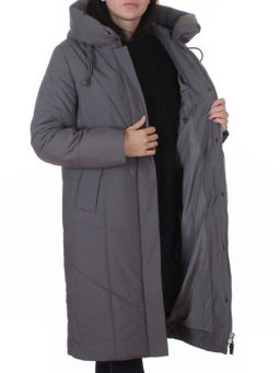 A616 GRAY Пальто зимнее женское (верблюжья шерсть, 120 гр. холлофайбер) - Фабричный китай фото 7