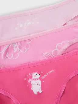 Трусы для девочек мультипак (3шт.) светло-розовые с печатью - Mark formelle фото 3