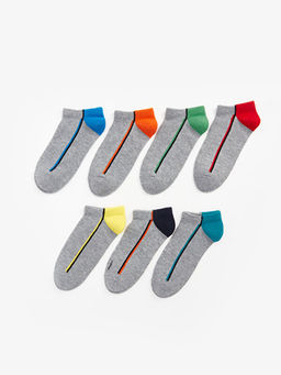 Renk Bloklu Erkek ?ocuk Patik ?orap 7li